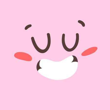 Cartoon drawing emoji. Hand drawn emotional face.Actual Vector illustration emoticon. Creative ink art work facial expressionのイラスト素材