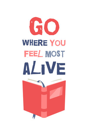 Cartoon drawing book for Student and Quote. Hand drawn school object and Text. Actual Vector illustration about Reading. Creative art workのイラスト素材