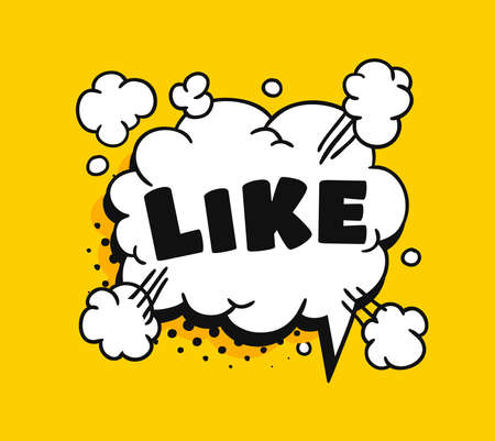 Pop art speech bubble drawing with text. Cartoon style vector collection of frames. Comic illustration on color backgroundのイラスト素材