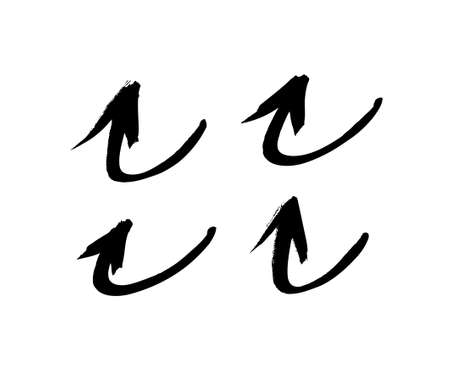 Vector art illustration grunge arrows. Set of hand drawn paint object for design. Abstract brush drawingのイラスト素材