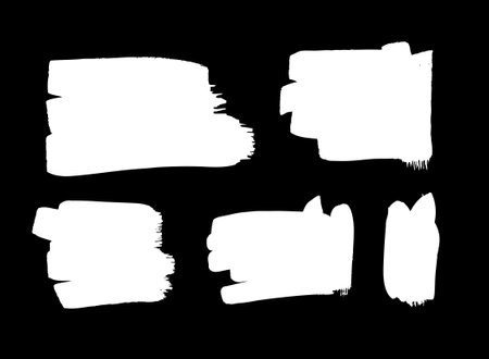 Paint drawing set of black and white squares. Hand drawn abstract illustration grunge elements. Vector abstract objects for designのイラスト素材