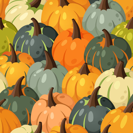 Cartoon Pumpkin Spice Season Image. Hand drawn stylish vegetable. Vector drawing fresh organic food. Summer illustration vegan ingredients for smoothies or Pieのイラスト素材
