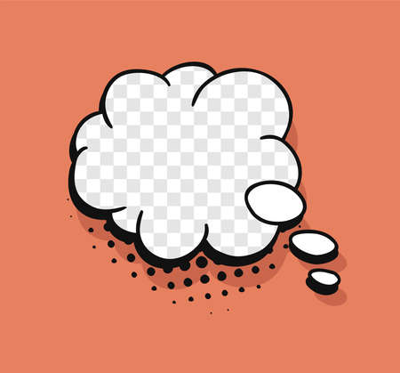 Pop art speech bubble without text and Transparent Background. Cartoon style vector collection of frames. Comic illustrationのイラスト素材