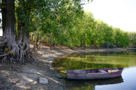 Boat on the river, Boat on the lake, Boat by the river, Boat on the waterの写真素材