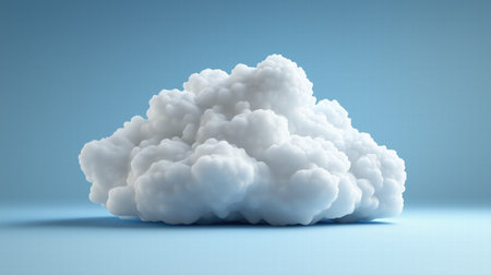 Soft white cloud on a pastel blue background. tranquility and creativity concept. 3D renderingの素材
