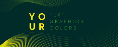 Green abstract wave background with modern typography
