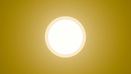 Bright White Stage Spotlight In Circular Glow On Golden Background For Event Illustration