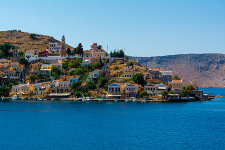 Symi Harbor Village By Sea In Greece With Colorful Houses Island Waterfront Architecture Travel...
