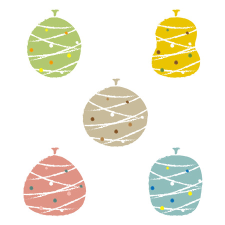 Water balloons in different color   vector illustrationのイラスト素材