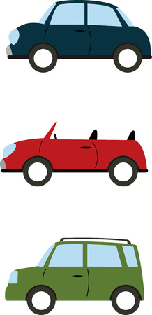 Three different type of cars   vector illustrationのイラスト素材