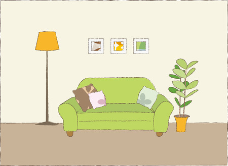 Living room   Vector illustrationのイラスト素材