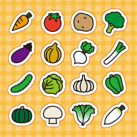 Vegetable iconsのイラスト素材