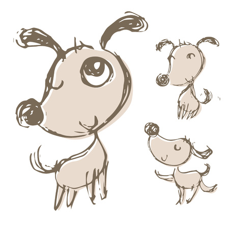 Hand drawn dog illustrationsのイラスト素材