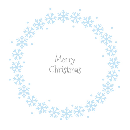 Christmas wreath with snowflakes and dots vector illustrationのイラスト素材