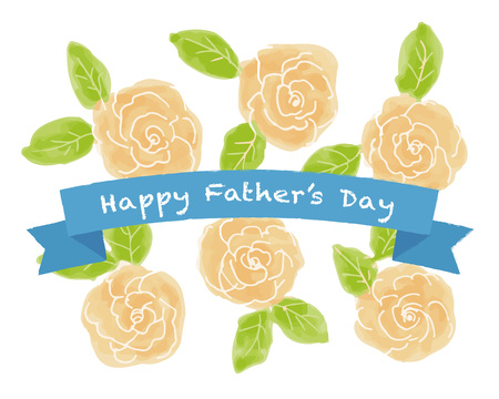 Father's day yellow roses illustrationのイラスト素材