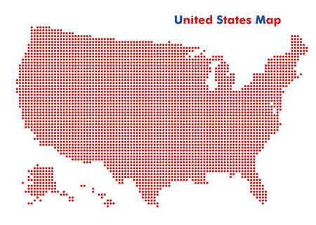 US Map with mosaic-style tiled dotsのイラスト素材