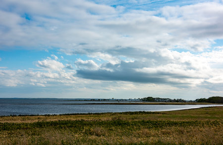 beautiful landscape of the sea shore on a sunny summer day