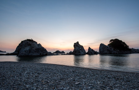 Sunrise on the beachの写真素材