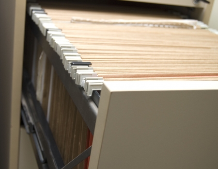 filing cabinet with foldersの写真素材