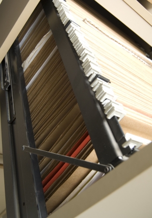 filing cabinet with foldersの写真素材