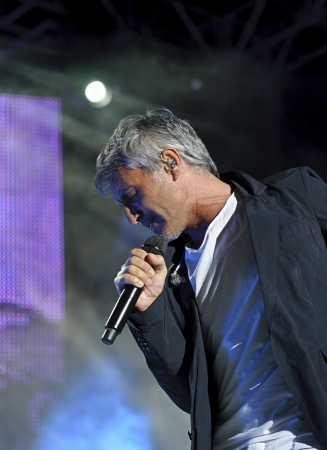 CORDOBA, SPAIN SEPTEMBER 15: Sergio Dalma during their concert tour "Via Dalma II" in CÃ³rdoba. CÃ³rdoba Axerquia Theatre on September 15, 2012 in CÃ³rdoba Spainのeditorial素材