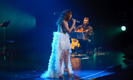 CORDOBA, SPAIN OCTOBER 27: Pastora Soler during their concert tour 2012, held at the Gran Teatro de Córdoba on October 27, 2012 in Córdoba Spainのeditorial素材
