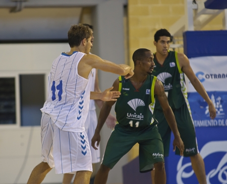 CORDOBA,  SPAIN - SEPTEMBER 9: Guillermo Corrales (W 11) in action During match, Cup Andalucia 2012, Unicaja (G) vs Cajasol (W) (65-53) at Vistalegre sports hall, on September 9, 2012 in Cordoba Spainのeditorial素材