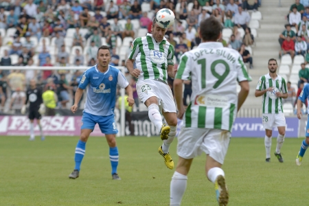 CORDOBA, SPAIN - SEPTEMBER 29:  Abel  Gómez W(23) in action during match league Cordoba (W) vs Girona (B)(2-0) at the Municipal Stadium of the Archangel on September 29, 2013 in Cordoba Spainのeditorial素材