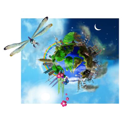 Save Our Planet, save our world, save our earth,  Fun lustration poster on a serous subject,  great for schools etc  high detail drawingsの写真素材