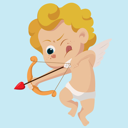 Cupid shoot a bow.Vector and illustration.のイラスト素材