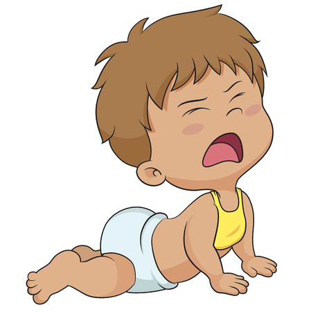 cute baby cry.vector and illustration.のイラスト素材
