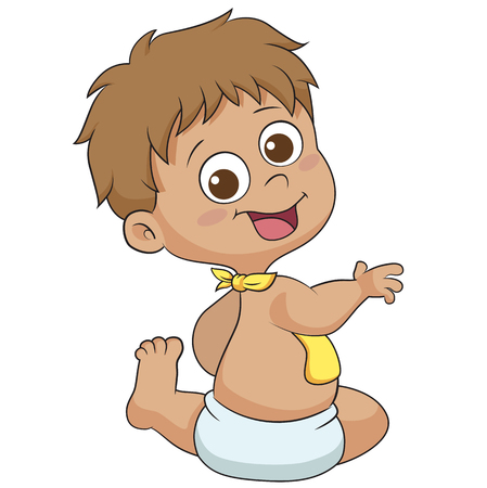 cute baby happy.vector and illustration.のイラスト素材