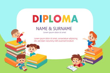 Diploma certificate school.Vector and illustration.のイラスト素材