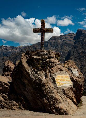 Cross on the mountainの写真素材