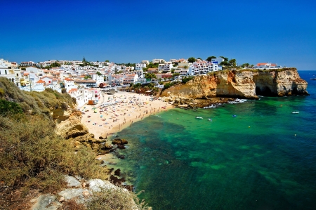 The beautiful city of Carvoeiro in Algarve, Portugalの写真素材