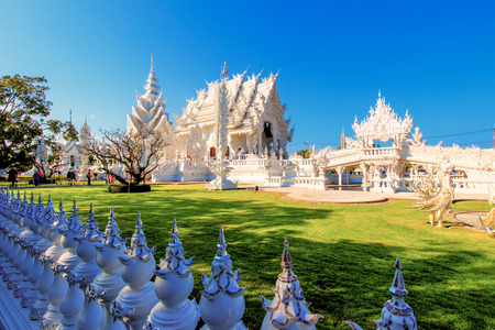 Wat rong khun on sunshine dayの写真素材
