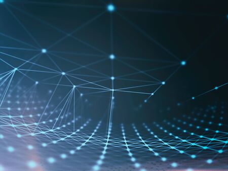 Futuristic technology background virtual, virtual Fiber optic cables, fiber connection, Telecomunications concept, digitally generated image.の写真素材