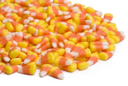 Candy corn on white background