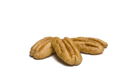Pecans isolated on white background