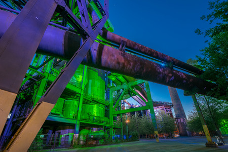 Industrial night portraitの写真素材