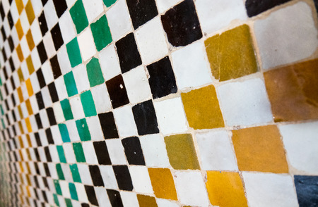 moorish ornaments on wall tilesの写真素材