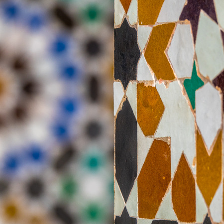 moorish ornaments on wall tilesの写真素材
