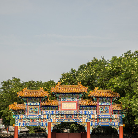 colorful traditional chinese templeのeditorial素材