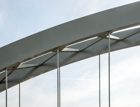 Fragment of a steel suspension bridge