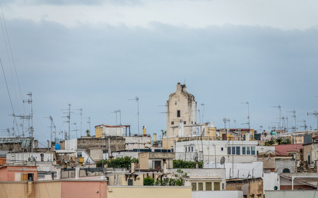 Roofs and arial antennasの写真素材
