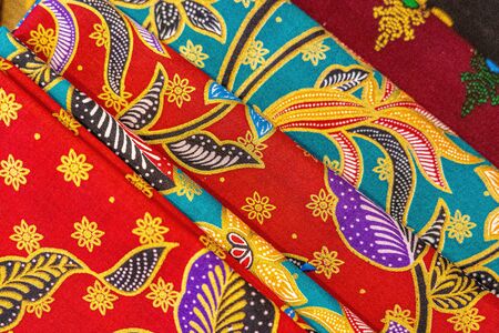 Cheerful and brightly colored batik clothing that is often found in Indonesia. Many tourists take...