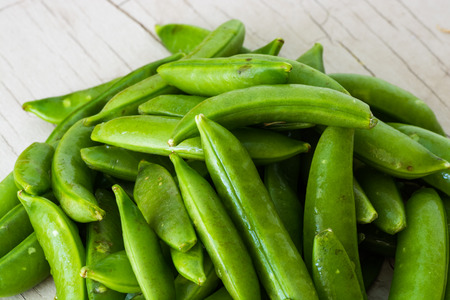 Closeup of snow peas.の写真素材