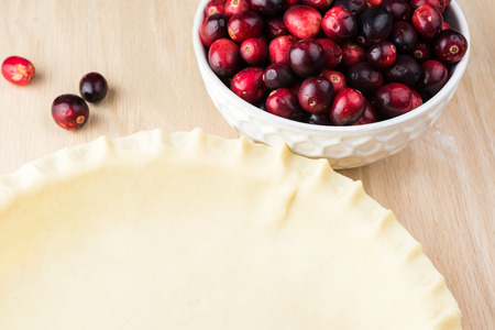 Close up of prepared crust for cranberry pieの写真素材