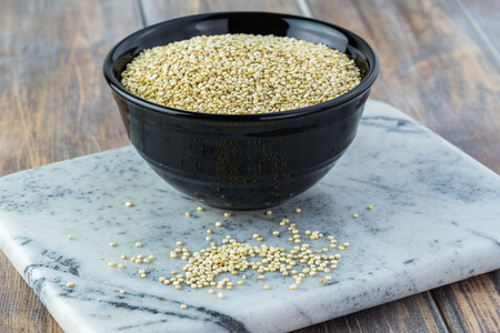 Close up of bowl with quinoa grains.の写真素材