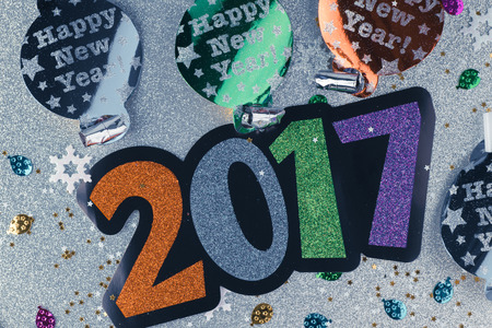 Greeting card with New 2017 Year.の写真素材